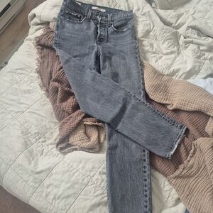 Levi's Grey Wedgie Straight-Leg High-Rise Jeans